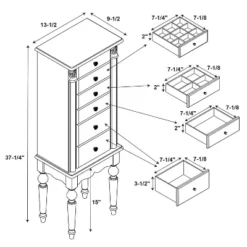Wylie Jewelry Armoire Cherry Red - Powell Company -Furniture Sale Store GUEST 8064472e 4fc9 426a 9247 fea1c9d4db66