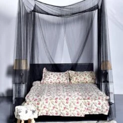 4 Corner Post Bed Canopy Mosquito Net Full Queen King Size Netting Bedding Black -Furniture Sale Store GUEST 80c3c6ed f68e 46d8 bac2 8c86724a4f3e