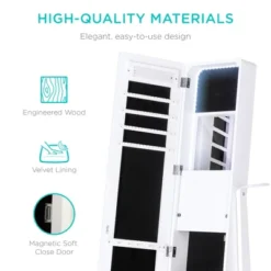 Best Choice Products Full Length LED Mirrored Jewelry Storage Organizer Cabinet W/ Interior & Exterior Lights -Furniture Sale Store GUEST 812654c9 8a62 4b21 968a 1467f92895da