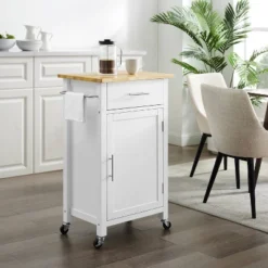 Savannah Wood Top Compact Kitchen Island Cart White/Natural - Crosley -Furniture Sale Store GUEST 81f48fc0 1225 4934 98f7 72416726b080