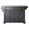 Alexandria Natural Wood Top Kitchen Island - Black - Crosley