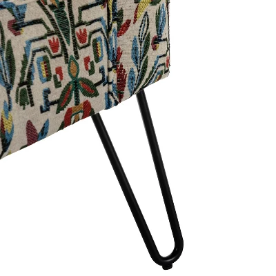 Bernarda Living Room Armless Accent Chair With Floral Pattern | Karat Home-FLORAL 8 Bernarda Living Room Armless Accent Chair With Floral Pattern | Karat Home-FLORAL - Image 8