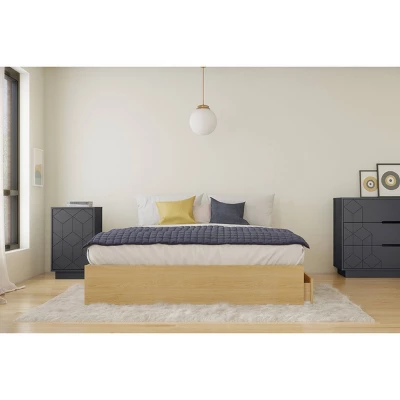 2pc Ballet Bedroom Set Natural Maple/Charcoal Gray - Nexera 4 2pc Ballet Bedroom Set Natural Maple/Charcoal Gray - Nexera - Image 4