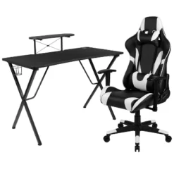 BlackArc Delta Gaming Setup: Reclining Chair With Lumbar Support & Headrest; Desk With Detachable Headphone Hook/Cupholder & Monitor Stand 27 BlackArc Delta Gaming Setup: Reclining Chair With Lumbar Support & Headrest; Desk With Detachable Headphone Hook/Cupholder & Monitor Stand -Furniture Sale Store GUEST 8578a611 c0fc 4078 b2cd 069f26ff35cf