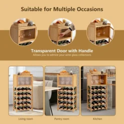 Costway 20-Bottle Bamboo Wine Rack Cabinet Freestanding Display Shelf W/ Glass Hanger 15 Costway 20-Bottle Bamboo Wine Rack Cabinet Freestanding Display Shelf W/ Glass Hanger -Furniture Sale Store GUEST 859e920d fc4c 48fb 83ff 8f6498b460a5