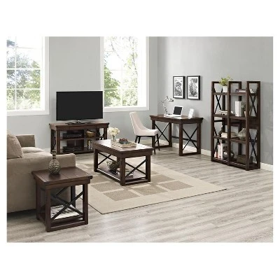 60" Hathaway Wood Veneer Bookshelf/Room Divider Espresso - Room & Joy 4 60" Hathaway Wood Veneer Bookshelf/Room Divider Espresso - Room & Joy - Image 4