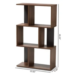 40.2" Legende Finished Display Bookcase Brown/Dark Gray - Baxton Studio -Furniture Sale Store GUEST 85b88ac4 2525 49b8 a5c4 107cc92b752b