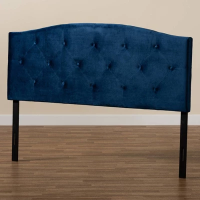 Leone Velvet Fabric Upholstered Headboard - Baxton Studio 4 Leone Velvet Fabric Upholstered Headboard - Baxton Studio - Image 4