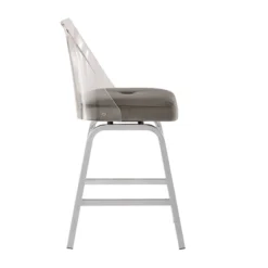 Set Of 2 24" Svana Chrome Finish Velvet Swivel Counter Height Barstools Gray - Inspire Q 11 Set Of 2 24" Svana Chrome Finish Velvet Swivel Counter Height Barstools Gray - Inspire Q -Furniture Sale Store GUEST 8627bb98 50c1 4fa4 b303 ae0c0bfeb31d
