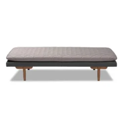 Twin Two Marit Tone Upholstered Wood Daybed Gray/Walnut - Baxton Studio -Furniture Sale Store GUEST 864cac53 4cb1 40da b99b 98e5fb729429