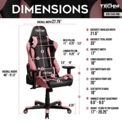 Ergonomic High Back Racer Style PC Gaming Chair Pink - Techni Sport -Furniture Sale Store GUEST 868b39f1 efc3 4117 ba63 7b9fbd13797a