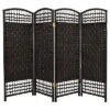4 Ft. Tall Fiber Weave Room Divider (4 Panels) - Oriental Furniture