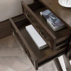 Mirrored Diamond Filigree X Base Nightstand/Table Walnut - Leick Home 12 Mirrored Diamond Filigree X Base Nightstand/Table Walnut - Leick Home -Furniture Sale Store GUEST 87270b1f 81a4 4f4f 9868 fee1f4b5ca6c