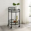 Bailey Round Bar Cart Matte Black - Crosley