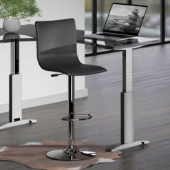 Spectrum High Back L Shaped Air Lift Adjustable Height Barstool Black/Metal - Winsome -Furniture Sale Store GUEST 88211355 bd1c 4255 8928 5fb601c1f2aa