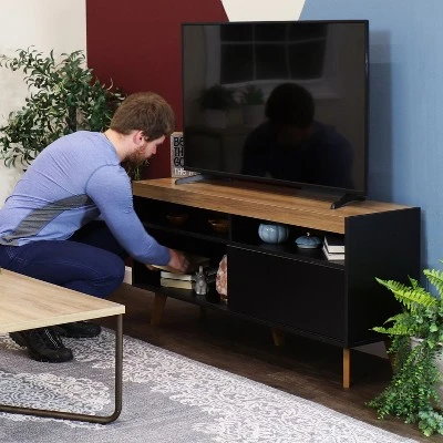 Sunnydaze Decor Sunnydaze Indoor Mid-Century Modern TV Stand Console With Storage Cabinet And Shelves For 58" TV 12 Sunnydaze Decor Sunnydaze Indoor Mid-Century Modern TV Stand Console With Storage Cabinet And Shelves For 58" TV - Image 12