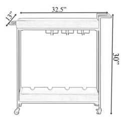 Vintiquewise Metal Wine Bar Serving Cart With Rolling Wheels, Wine Rack, And Glass Holder 8 Vintiquewise Metal Wine Bar Serving Cart With Rolling Wheels, Wine Rack, And Glass Holder -Furniture Sale Store GUEST 8a019615 d233 4785 ba34 88dc6edffd14