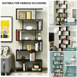 Costway 6 Tier S-Shaped Bookshelf Storage Display Bookcase Decor Z-Shelf -Furniture Sale Store GUEST 8a7ca0ba 8c33 43b6 9ee4 9665f548a547