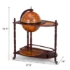 Costway Wood Globe Wine Bar Stand 34'' H 16th Century Italian Rack Liquor Bottle Shelf