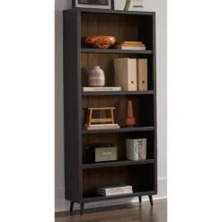 72" Payton Mid-Century Open Bookcase Office Shelving Black - Martin Furniture -Furniture Sale Store GUEST 8c8d9aeb da7f 46fe a3f8 b53e262518dc