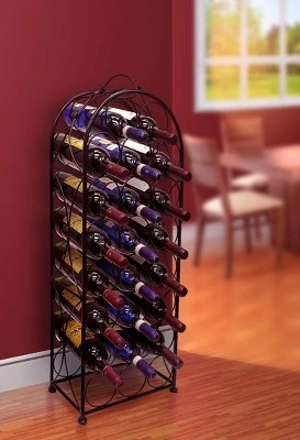 Sorbus 23 Bottle Metal Wine Rack (Black) 1 Sorbus 23 Bottle Metal Wine Rack (Black)