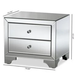 Farrah Hollywood Regency Glamour Style Mirrored 2 - Drawer Nightstand - Baxton Studio 9 Farrah Hollywood Regency Glamour Style Mirrored 2 - Drawer Nightstand - Baxton Studio -Furniture Sale Store GUEST 8cbe9bd2 28f4 4d87 9680 3fd4e8123eca