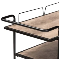 Huntley Wood And Metal Mobile Wine Cart Walnut Brown/Black - Baxton Studio -Furniture Sale Store GUEST 8cffac8d 657e 4fac b531 ffe1a5a64201