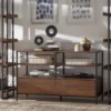 Felicia Rustic Industrial Metal/Wood TV Stand Console Table - Inspire Q