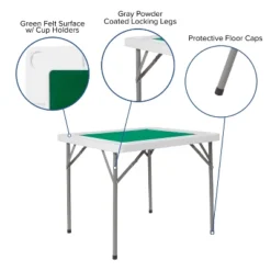 Emma And Oliver 34.5" Square 4-Player Folding Card Game Table With Green Felt And Cup Holders 11 Emma And Oliver 34.5" Square 4-Player Folding Card Game Table With Green Felt And Cup Holders -Furniture Sale Store GUEST 8e4049bf 8136 4a40 96da 886c7d33ed3f