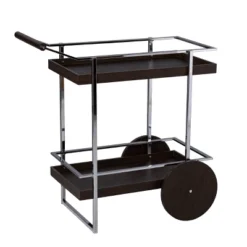 Oneots Rolling Bar Cart Brown/Chrome - Aiden Lane -Furniture Sale Store GUEST 8f21f3cc f7c7 4241 a562 06a726abf66c