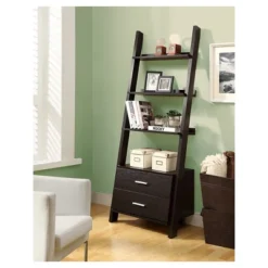 69" Ladder Bookcase With Drawers - EveryRoom