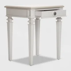 Benson End Table Nightstand With Drawers Light Gray - Finch