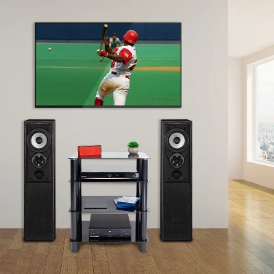 Mount-It! Tempered Glass AV Component Media Stand, Audio Tower And Media Center With 4 Shelves, 88 Lbs. Capacity, Black 3 Mount-It! Tempered Glass AV Component Media Stand, Audio Tower And Media Center With 4 Shelves, 88 Lbs. Capacity, Black - Image 3