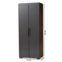 7 Shelf Wardrobe Rikke Two-Tone Wood Storage Cabinet Brown - Baxton Studio -Furniture Sale Store GUEST 9075e8c7 f560 4ee0 8193 eba7ca0d8083