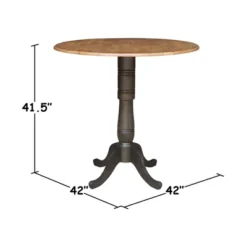 42" Nathaniel Round Dual Drop Leaf Bar Height Dining Table Hickory/Washed Coal - International Concepts -Furniture Sale Store GUEST 90b7b176 2d1f 4468 a747 f8fc992a9657