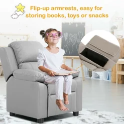 PU Leather Kids Recliner With Armrest & Headrest Lounge 3 Color -Furniture Sale Store GUEST 9190ded4 59db 42eb b634 cf7147cb52c8