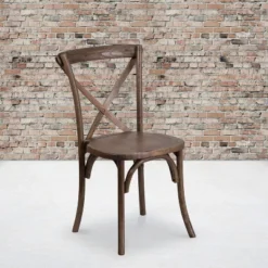Emma And Oliver Stackable Wood Cross Back Dining Chair
