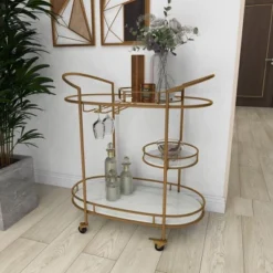 Contemporary Iron Bar Cart Gold - Olivia & May 28 Contemporary Iron Bar Cart Gold - Olivia & May -Furniture Sale Store GUEST 927969e6 6ae6 4d6c ab41 f09d2a692396