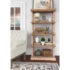 60" Maxwell 4 Tier Bookshelf Natural - Finch