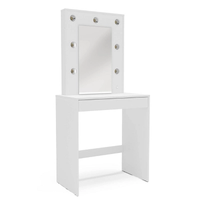 Emma Vanity Table With Lighted Mirror White - Polifurniture 4 Emma Vanity Table With Lighted Mirror White - Polifurniture - Image 4
