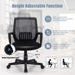 Costway Mid-Back Office Executive Chair Mesh Chair Height Adjustable W/ Lumbar Support 15 Costway Mid-Back Office Executive Chair Mesh Chair Height Adjustable W/ Lumbar Support -Furniture Sale Store GUEST 93f620a3 7155 4a21 ac94 5bd37de14bd7