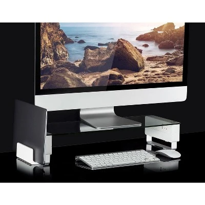 Mount-It! Tempered Glass Monitor Stand With 3 USB Ports | Desktop Riser Fits 24, 27, 30, 32 Inch Screens | 66 Lbs. Weight Capacity 7 Mount-It! Tempered Glass Monitor Stand With 3 USB Ports | Desktop Riser Fits 24, 27, 30, 32 Inch Screens | 66 Lbs. Weight Capacity - Image 7