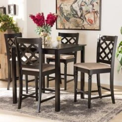 5pc Ramiro Wood Pub Set - Baxton Studio -Furniture Sale Store GUEST 95827391 6e33 4968 bfbd 5ca1dbb7b10a