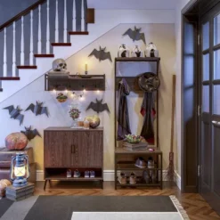 Afton 4 Hook Metal Frame Wall Shelf Woodgrain - RiverRidge Home -Furniture Sale Store GUEST 95a0aa36 80a5 4b9d 9db5 f9edb38ddd6b