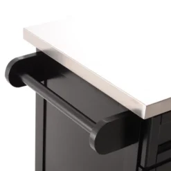 HOMCOM Rolling Kitchen Island Utility Trolley, Storage Cart On Wheels With Drawer, Spice Rack, Black -Furniture Sale Store GUEST 95f95a10 5af4 4b0b 8b42 9463cc1abaaa