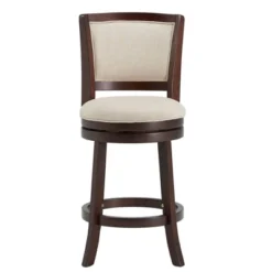 24" Falia Dark Cherry Finish Linen Swivel Counter Height Barstool Beige - Inspire Q 8 24" Falia Dark Cherry Finish Linen Swivel Counter Height Barstool Beige - Inspire Q -Furniture Sale Store GUEST 97631905 b0d8 4568 b133 dbfc52f1db69