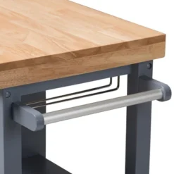 Sunderland Coastal And Farmhouse Natural Wood Kitchen Cart Gray, Light Brown - Baxton Studio -Furniture Sale Store GUEST 97ec4da3 a3bf 43fb 9638 7d988ca525d2