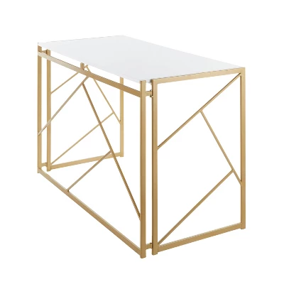 Folia Writing Desk Gold/White - LumiSource 2 Folia Writing Desk Gold/White - LumiSource - Image 2