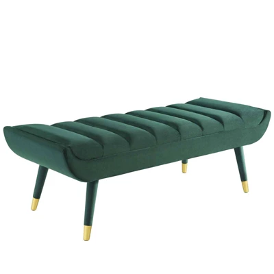 Guess Channel Tufted Performance Velvet Accent Bench Green - Modway 1 Guess Channel Tufted Performance Velvet Accent Bench Green - Modway