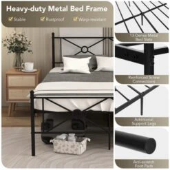 Costway Full/Queen Size Metal Platform Bed Frame W/ Headboard Mattress Foundation 18 Costway Full/Queen Size Metal Platform Bed Frame W/ Headboard Mattress Foundation -Furniture Sale Store GUEST 99417146 6843 4ea3 a795 2819119e3c1f